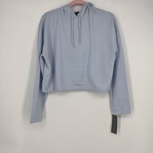 French Connection Pullover Cropped Hooded Sweater Womens Size Large